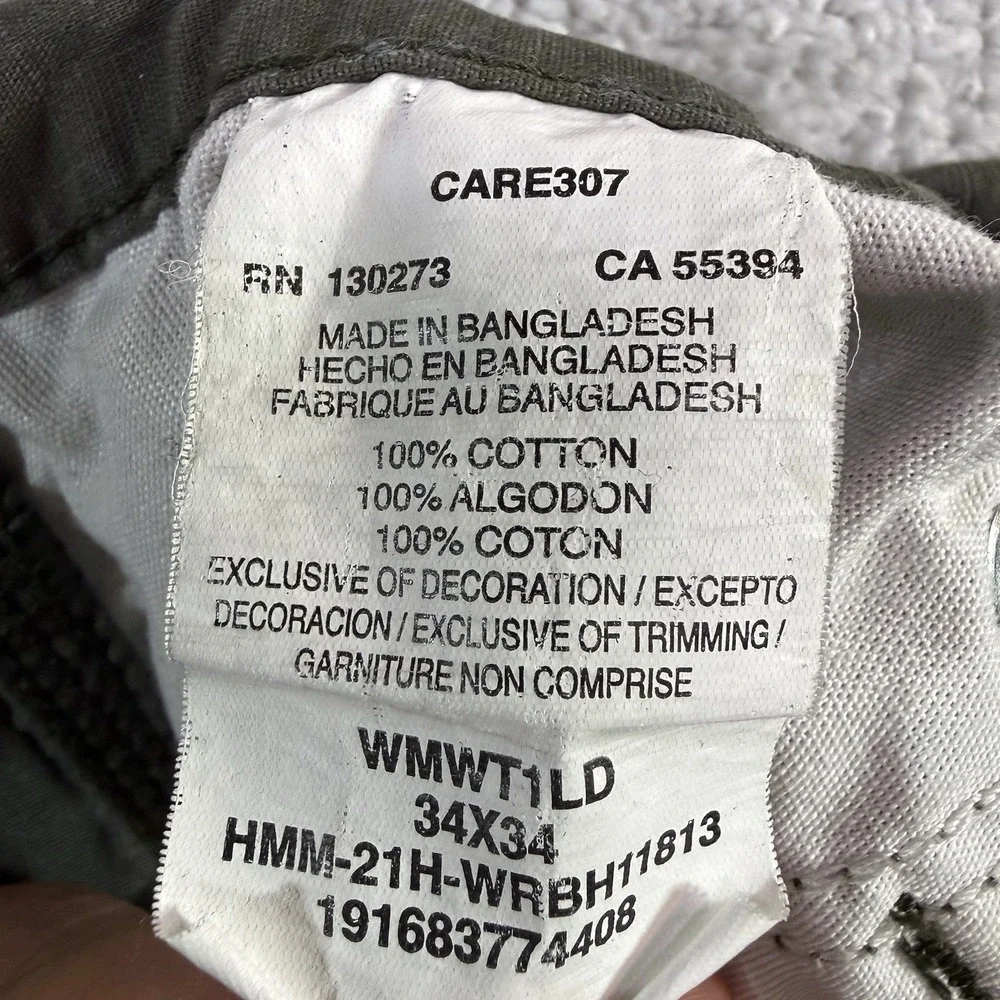 Wrangler Workwear Mens 34x34 Olive Green Ripstop Utility Cargo Work Field Pants